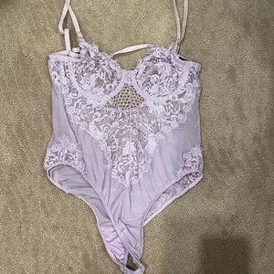 Purple lace bodysuit